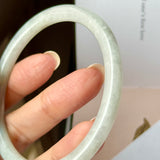 59.3mm A-Grade Natural Light Green Lavender Jadeite Traditional Round Slim Cut Bangle No.152116