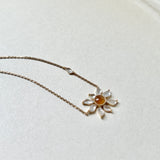 Icy A-Grade Jadeite Daisy Necklace No.190372