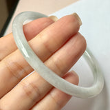59.1mm A-Grade Natural Light Green Lavender Jadeite Traditional Round Slim Cut Bangle No.152118