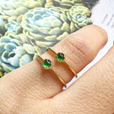 Icy A-Grade Natural Imperial Green Jadeite Petite Dolly Pinky Ring
