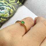 Icy A-Grade Natural Imperial Green Jadeite Petite Dolly Pinky Ring