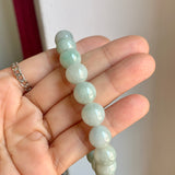 10mm A-Grade Natural Sage Green Jadeite Beaded Bracelet No. 190531