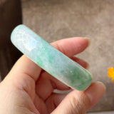 54.6mm A-Grade Natural Green Yellow Jadeite Modern Round Bangle No.151826