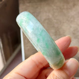 54.6mm A-Grade Natural Green Yellow Jadeite Modern Round Bangle No.151826