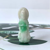 A-Grade Natural Moss On Snow Jadeite Goddess of Mercy Pendant No.220150