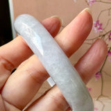 60.5mm A-Grade Natural Lavender Bluish Green Jadeite Modern Round Bangle No.  152202