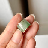 SOLD OUT: A-Grade Floral Green Jadeite Gold Rim Barrel No.172418