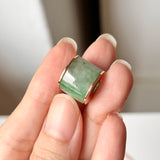 SOLD OUT: A-Grade Floral Green Jadeite Gold Rim Barrel No.172418