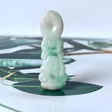 A-Grade Natural Moss On Snow Jadeite Goddess of Mercy Pendant No.220150