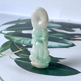A-Grade Natural Moss On Snow Jadeite Goddess of Mercy Pendant No.220150