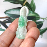 A-Grade Natural Moss On Snow Jadeite Goddess of Mercy Pendant No.220150