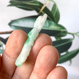 A-Grade Natural Moss On Snow Jadeite Goddess of Mercy Pendant No.220150