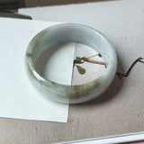 57.3mm A-Grade Natural Dark Purple Grey Jadeite Modern Round Bangle No. 330020