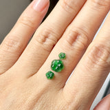 1.9cts Icy A-Grade Natural Imperial Green Jadeite Plum Blossom Set No.130505
