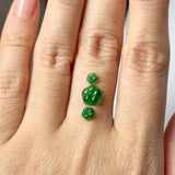 1.9cts Icy A-Grade Natural Imperial Green Jadeite Plum Blossom Set No.130505