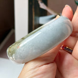 57.3mm A-Grade Natural Dark Purple Grey Jadeite Modern Round Bangle No. 330020