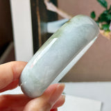 57.3mm A-Grade Natural Dark Purple Grey Jadeite Modern Round Bangle No. 330020