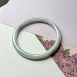 59.4mm A-Grade Natural Light Green Lavender Jadeite Traditional Round Slim Cut Bangle No.152119