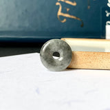 A-Grade Natural Dark Grey Jadeite Donut No.172499