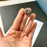 A-Grade Natural Dark Grey Jadeite Donut No.172499