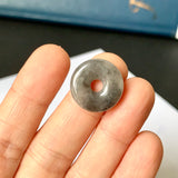 A-Grade Natural Dark Grey Jadeite Donut No.172499