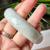 57.1mm A-Grade Natural Light Green Jadeite Modern Round Bangle No. 600125