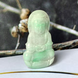 A-Grade Natural Moss On Snow Jadeite Goddess of Mercy Pendant No.170802