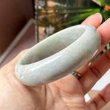 57.1mm A-Grade Natural Light Green Jadeite Modern Round Bangle No. 600125