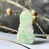 A-Grade Natural Moss On Snow Jadeite Goddess of Mercy Pendant No.170802