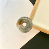 A-Grade Natural Dark Grey Jadeite Donut No.172500
