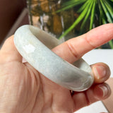 57.1mm A-Grade Natural Light Green Jadeite Modern Round Bangle No. 600125
