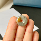 A-Grade Natural Dark Grey Jadeite Donut No.172500