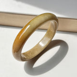 54.3mm A-Grade Natural Russet Jadeite Modern Oval Bangle No. 152010