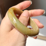 54.3mm A-Grade Natural Russet Jadeite Modern Oval Bangle No. 152010