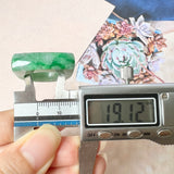 19.1mm A-Grade Natural Floral Imperial Jadeite Saddle Loaf Ring Band No.162342