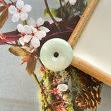 A-Grade Natural Moss On Snow Jadeite Donut No.172503