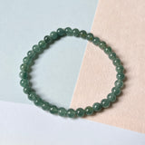 SOLD OUT: 5.3mm A-Grade Natural Bluish Green Jadeite Beaded Bracelet No.190282