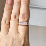 16.1mm Icy A-Grade Natural Pink Jadeite Saddle Loaf Ring No.162656
