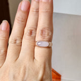 16.1mm Icy A-Grade Natural Pink Jadeite Saddle Loaf Ring No.162656