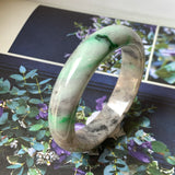 57.7mm A-Grade Natural Tri-Colour Jadeite Modern Round Bangle No.330010