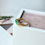 17.3mm A-Grade Natural Imperial Green Jadeite Saddle Loaf Ring No.162657