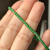 3mm Icy A-Grade Natural Imperial Green Jadeite Beaded Bracelet No.190473