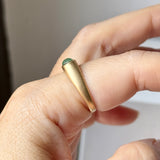 17.3mm A-Grade Natural Imperial Green Jadeite Saddle Loaf Ring No.162657