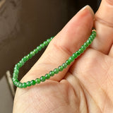 3mm Icy A-Grade Natural Imperial Green Jadeite Beaded Bracelet No.190473