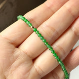 3mm Icy A-Grade Natural Imperial Green Jadeite Beaded Bracelet No.190473