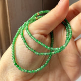 3mm Icy A-Grade Natural Imperial Green Jadeite Beaded Bracelet No.190473