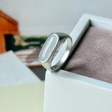 16.1 mm Icy A-Grade Natural Jadeite Saddle Loaf Ring No.162658