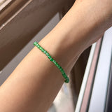 3mm Icy A-Grade Natural Imperial Green Jadeite Beaded Bracelet No.190473