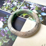 57.7mm A-Grade Natural Tri-Colour Jadeite Modern Round Bangle No.330010