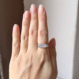 16.1 mm Icy A-Grade Natural Jadeite Saddle Loaf Ring No.162658